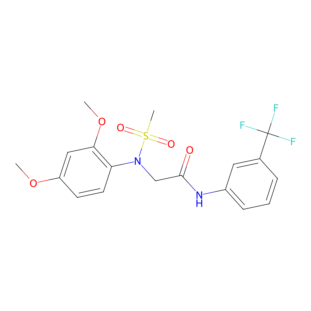 2-(2,4-dimethoxy-N-methylsulfonylanilino)-N-[3-(trifluoromethyl)phenyl]acetamide molecular structure, CAS 425423-00-3