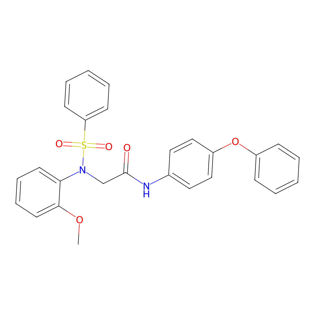 2-[N-(benzenesulfonyl)-2-methoxyanilino]-N-(4-phenoxyphenyl)acetamide molecular structure, CAS 425423-13-8