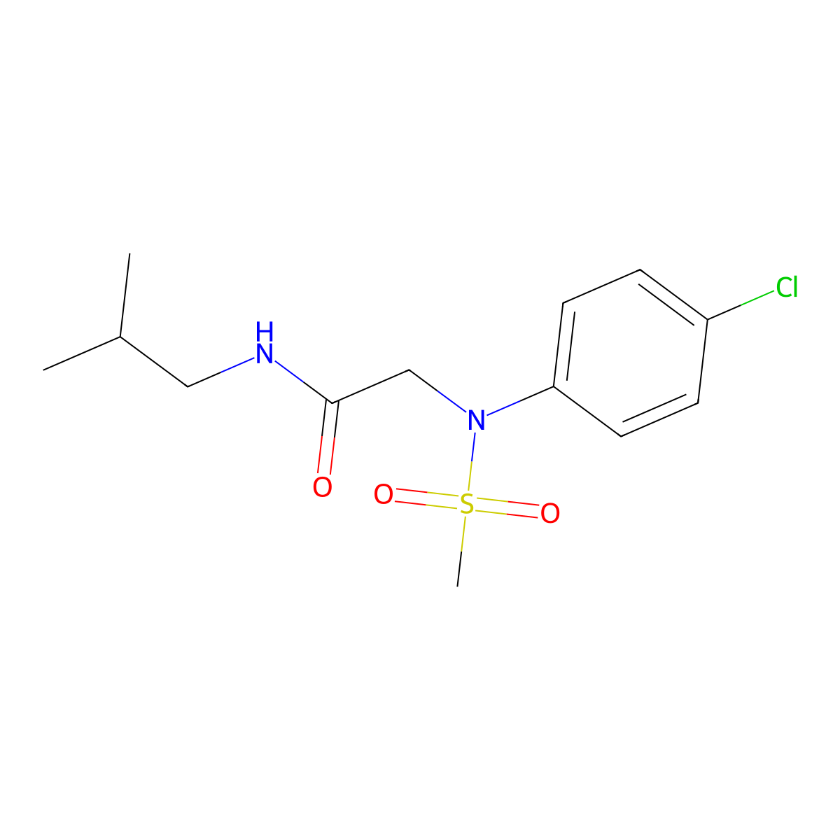 2-(4-chloro-N-methylsulfonylanilino)-N-(2-methylpropyl)acetamide molecular structure, CAS 425423-19-4