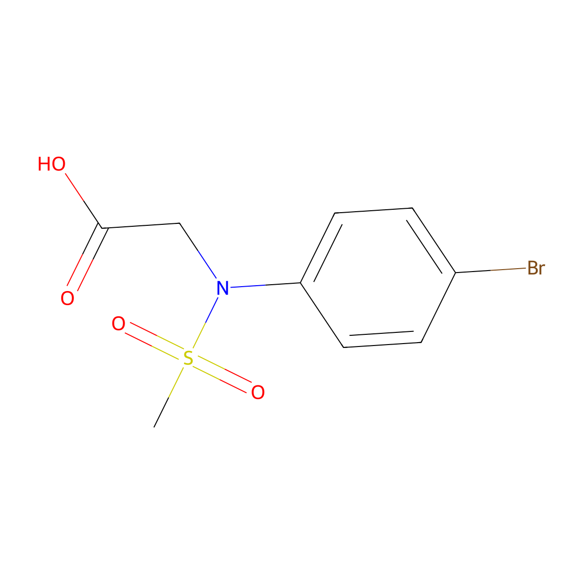 2-(4-bromo-N-methylsulfonylanilino)acetic acid molecular structure, CAS 425423-24-1