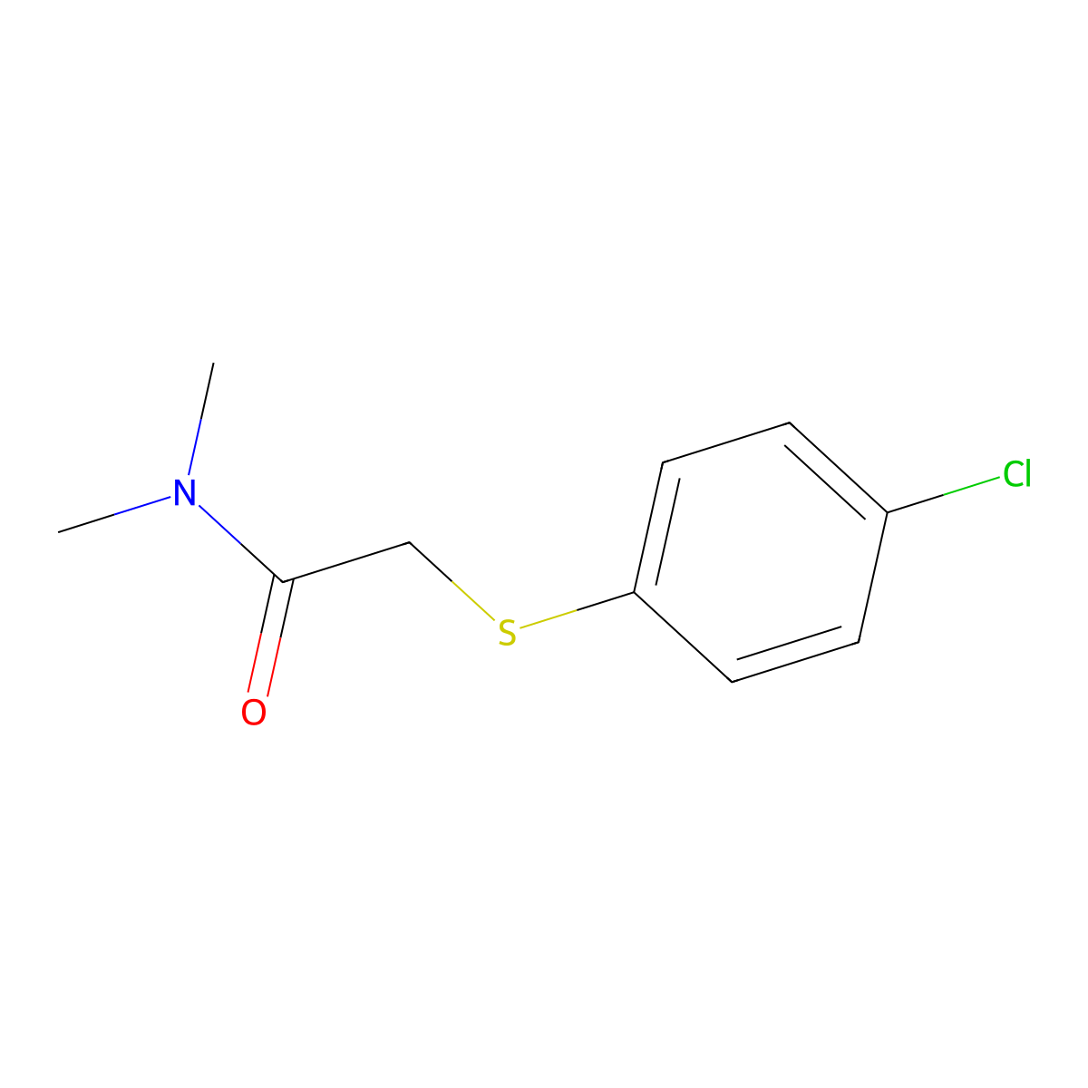 2-[(4-chlorophenyl)sulfanyl]-N,N-dimethylacetamide molecular structure, CAS 425423-25-2