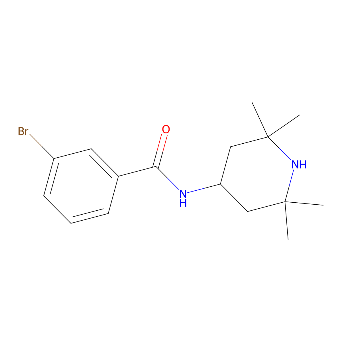 3-bromo-N-(2,2,6,6-tetramethylpiperidin-4-yl)benzamide molecular structure, CAS 425423-47-8