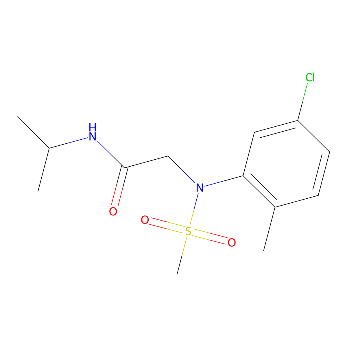 2-(5-chloro-2-methyl-N-methylsulfonylanilino)-N-propan-2-ylacetamide molecular structure, CAS 425423-49-0