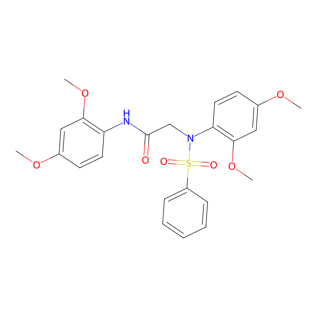 N-(2,4-dimethoxyphenyl)-2-[2,4-dimethoxy(phenylsulfonyl)anilino]acetamide molecular structure, CAS 425423-94-5