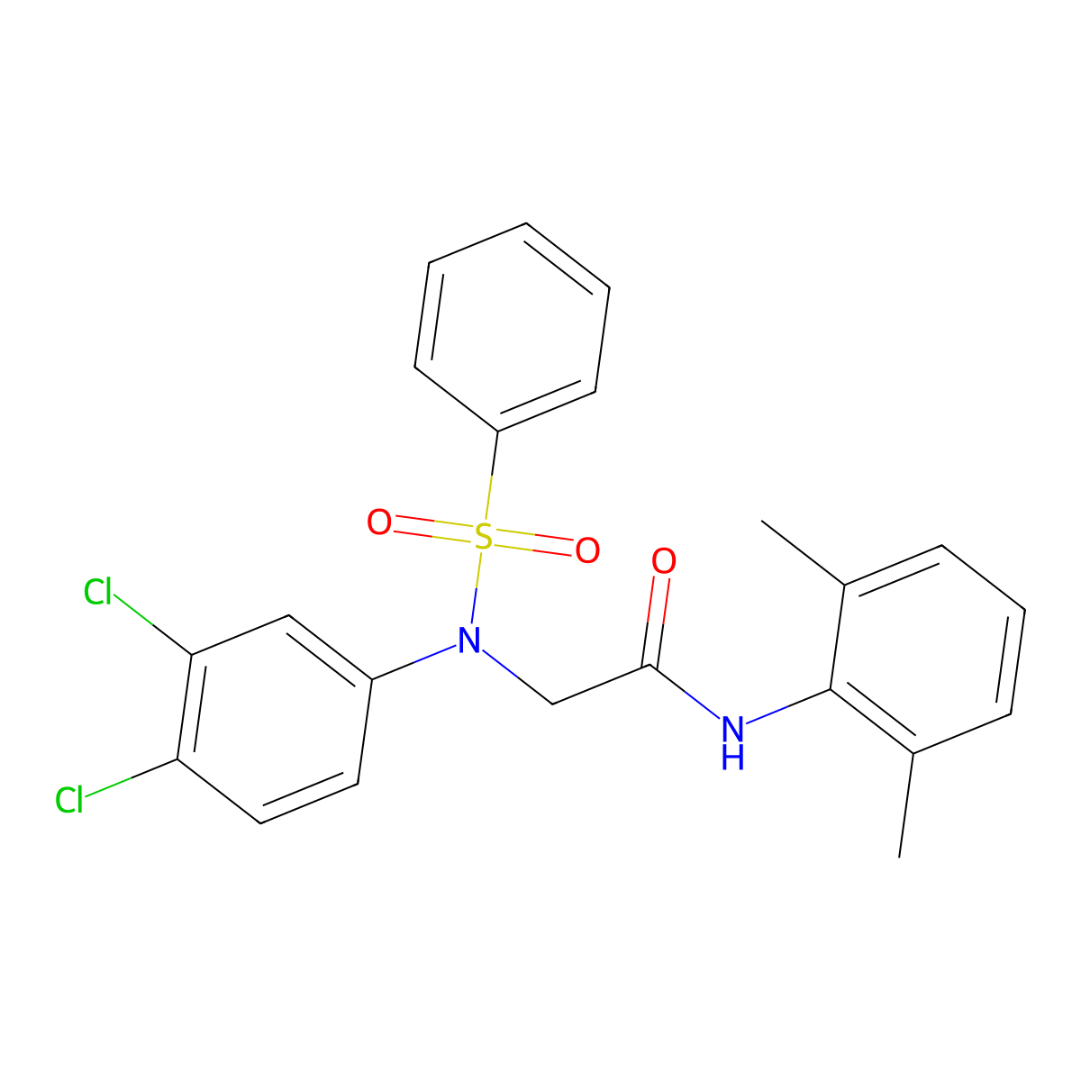 2-[N-(benzenesulfonyl)-3,4-dichloroanilino]-N-(2,6-dimethylphenyl)acetamide molecular structure, CAS 425424-37-9