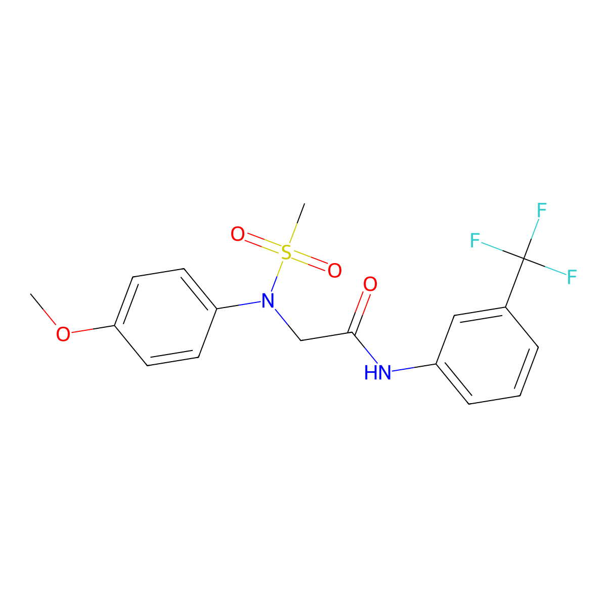 2-(4-methoxy-N-methylsulfonylanilino)-N-[3-(trifluoromethyl)phenyl]acetamide molecular structure, CAS 425424-56-2