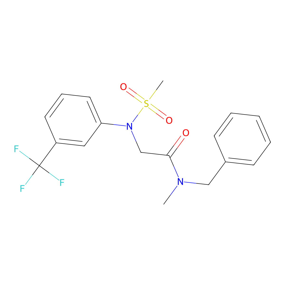 N-benzyl-N-methyl-2-[N-methylsulfonyl-3-(trifluoromethyl)anilino]acetamide molecular structure, CAS 425424-66-4