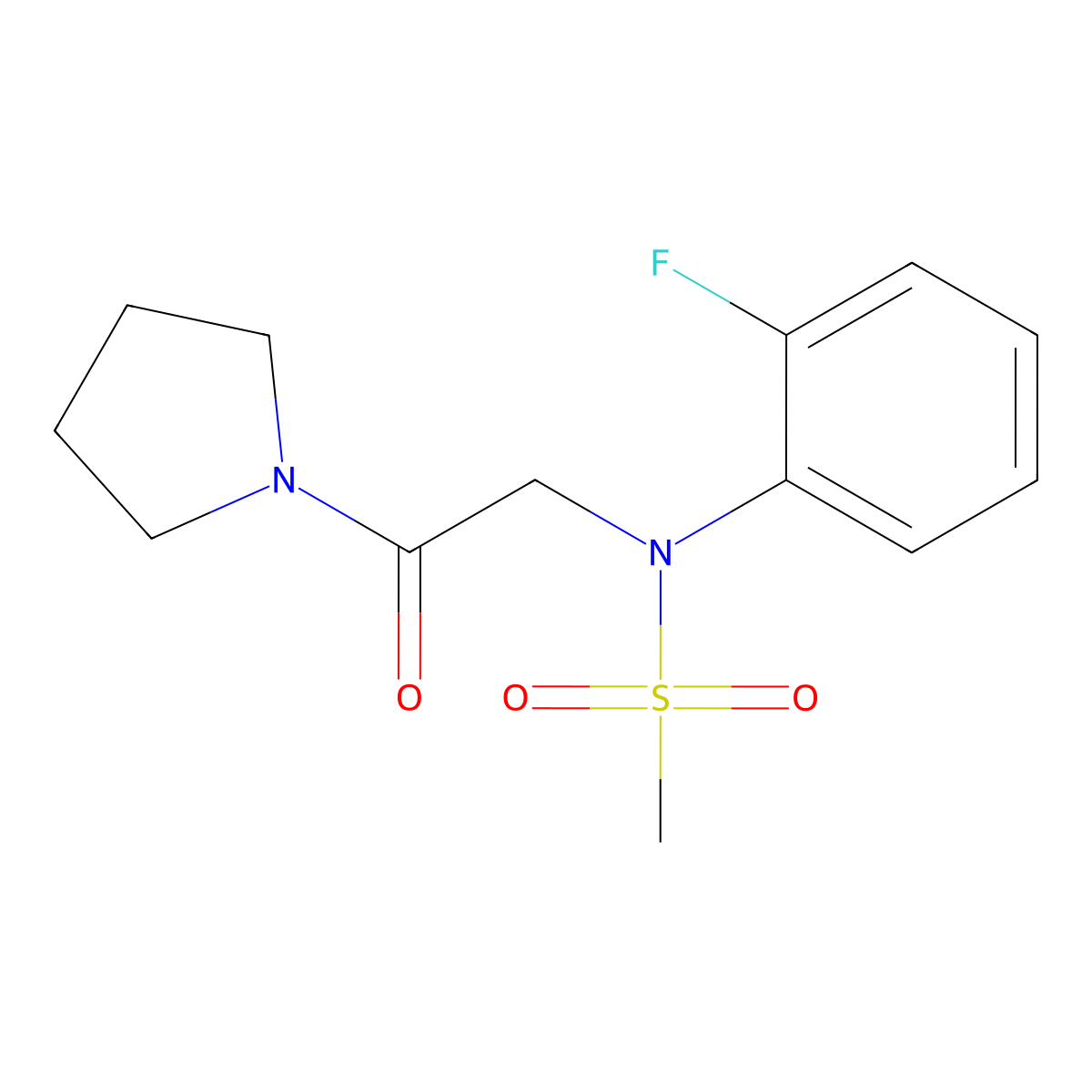 N-(2-fluorophenyl)-N-(2-oxo-2-pyrrolidin-1-ylethyl)methanesulfonamide molecular structure, CAS 425424-92-6