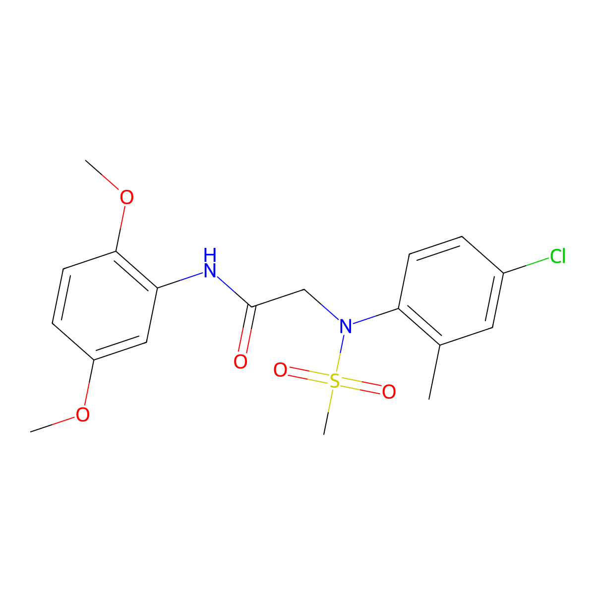 2-(4-chloro-2-methyl-N-methylsulfonylanilino)-N-(2,5-dimethoxyphenyl)acetamide molecular structure, CAS 425425-08-7