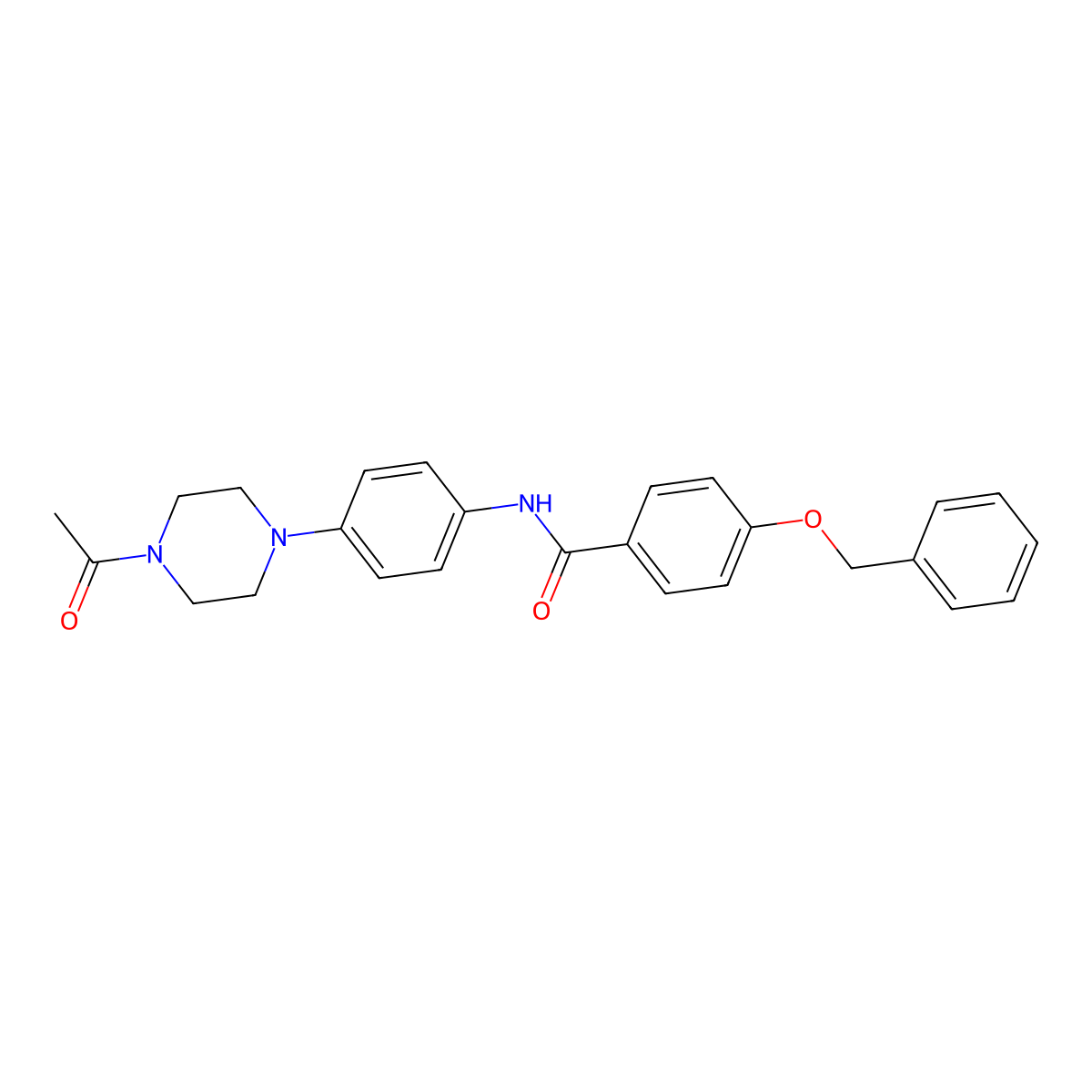 N-[4-(4-acetylpiperazin-1-yl)phenyl]-4-(benzyloxy)benzamide molecular structure, CAS 425425-22-5