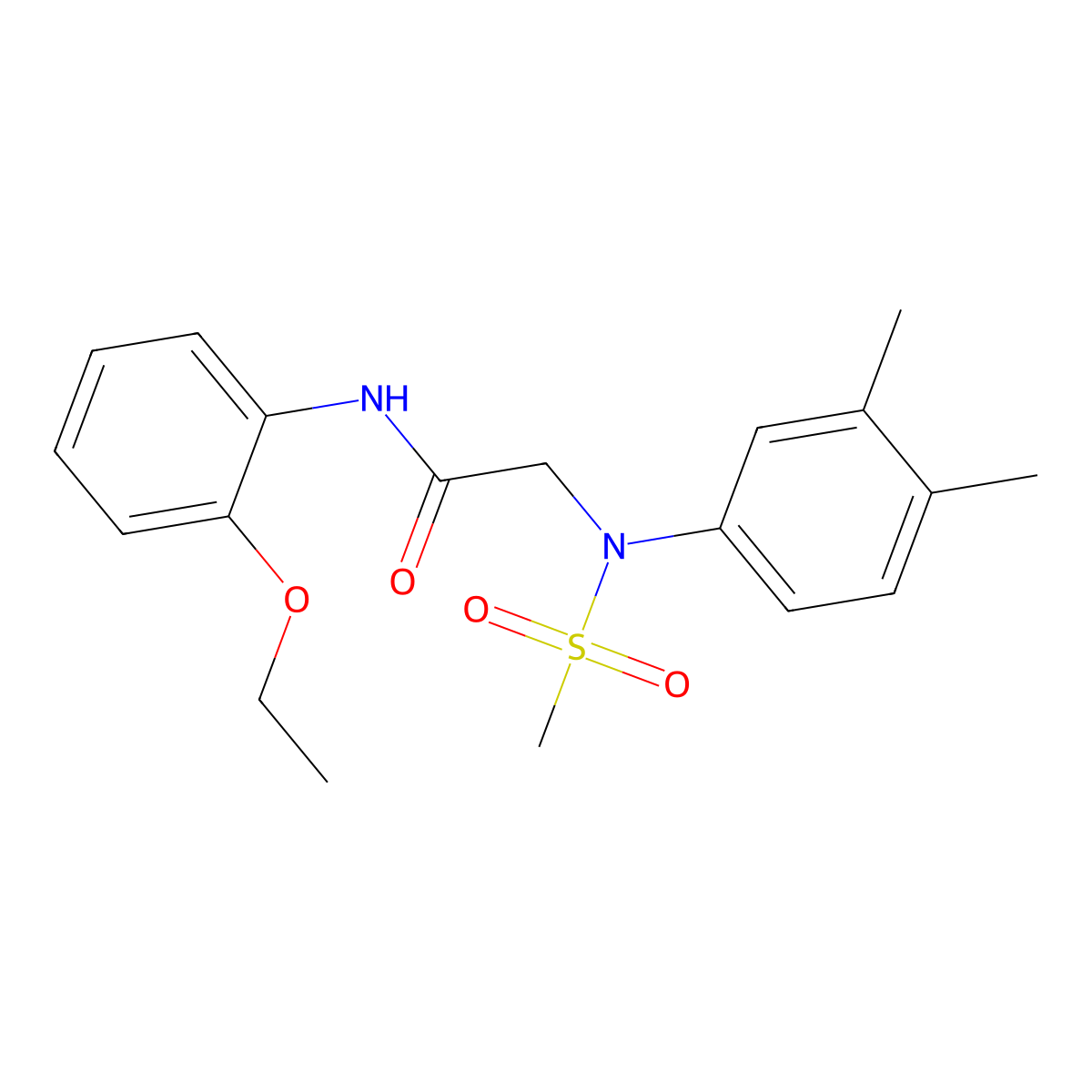 2-(3,4-dimethyl-N-methylsulfonylanilino)-N-(2-ethoxyphenyl)acetamide molecular structure, CAS 425425-33-8
