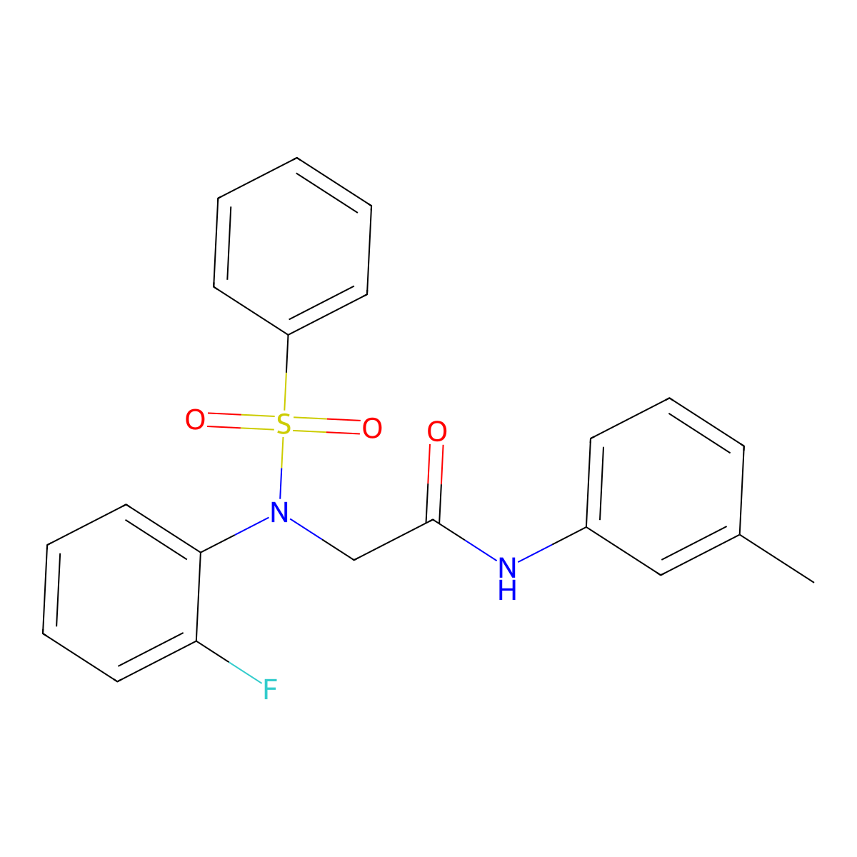 2-[N-(benzenesulfonyl)-2-fluoroanilino]-N-(3-methylphenyl)acetamide molecular structure, CAS 425425-38-3