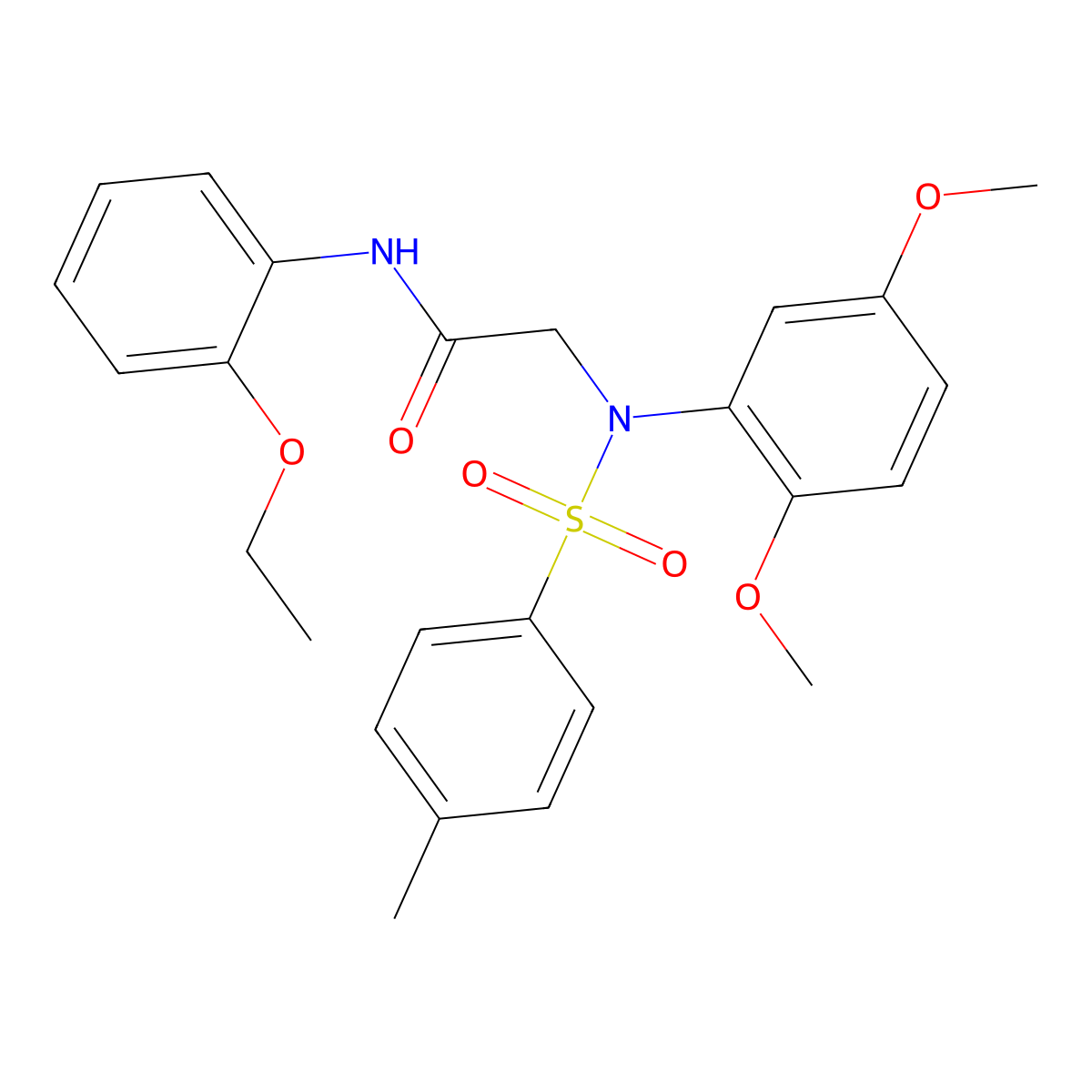 2-(2,5-dimethoxy-N-(4-methylphenyl)sulfonylanilino)-N-(2-ethoxyphenyl)acetamide molecular structure, CAS 425425-39-4