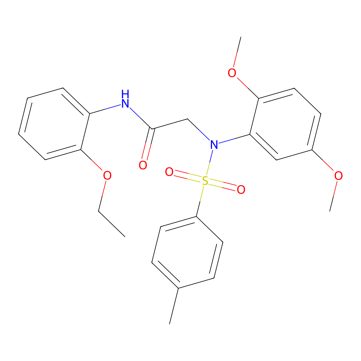 2-(2,5-dimethoxy-N-(4-methylphenyl)sulfonylanilino)-N-(2-ethoxyphenyl)acetamide molecular structure, CAS 425425-39-4