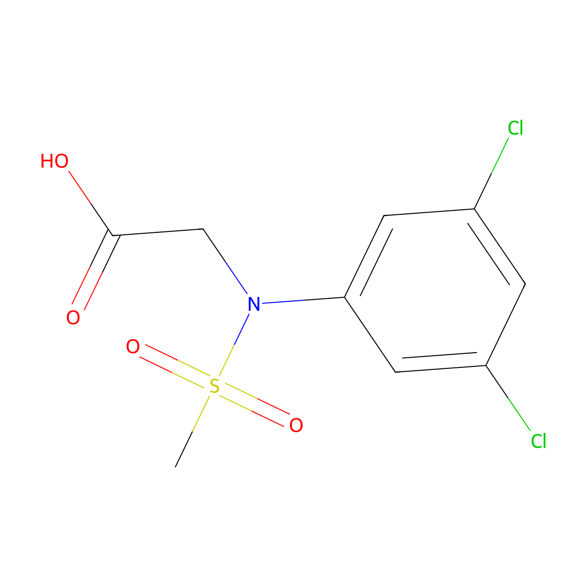 N-(3,5-dichlorophenyl)-N-(methylsulfonyl)glycine molecular structure, CAS 425425-42-9