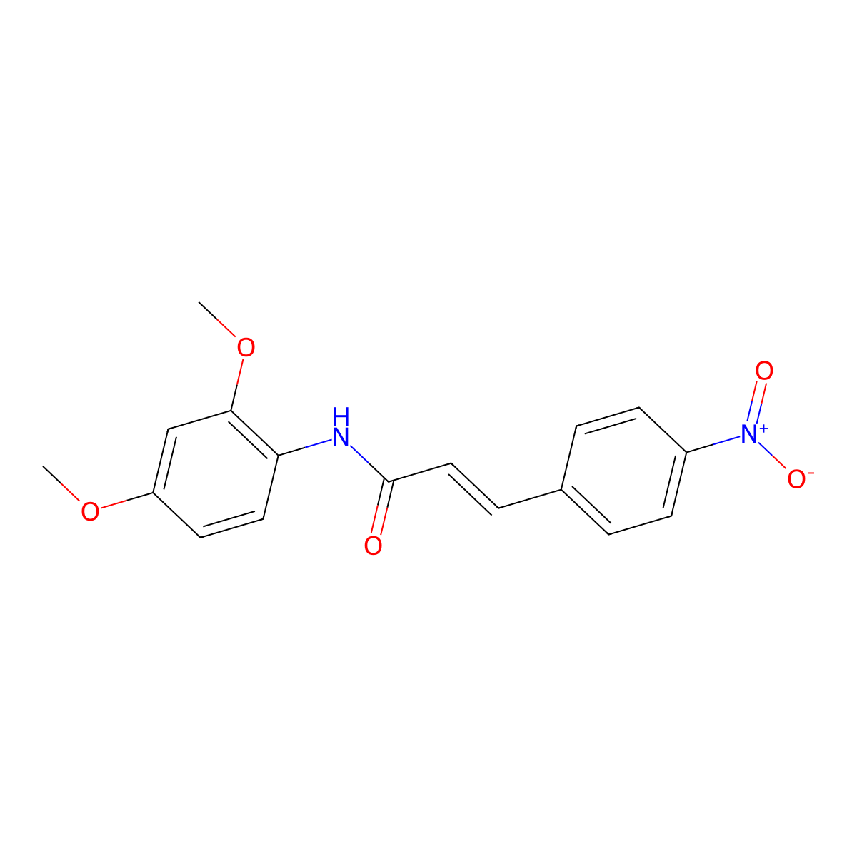 N-(2,4-dimethoxyphenyl)-3-(4-nitrophenyl)prop-2-enamide molecular structure, CAS 425425-43-0