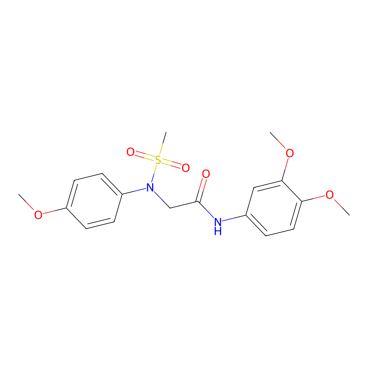 N-(3,4-dimethoxyphenyl)-2-[4-methoxy(methylsulfonyl)anilino]acetamide molecular structure, CAS 425425-59-8