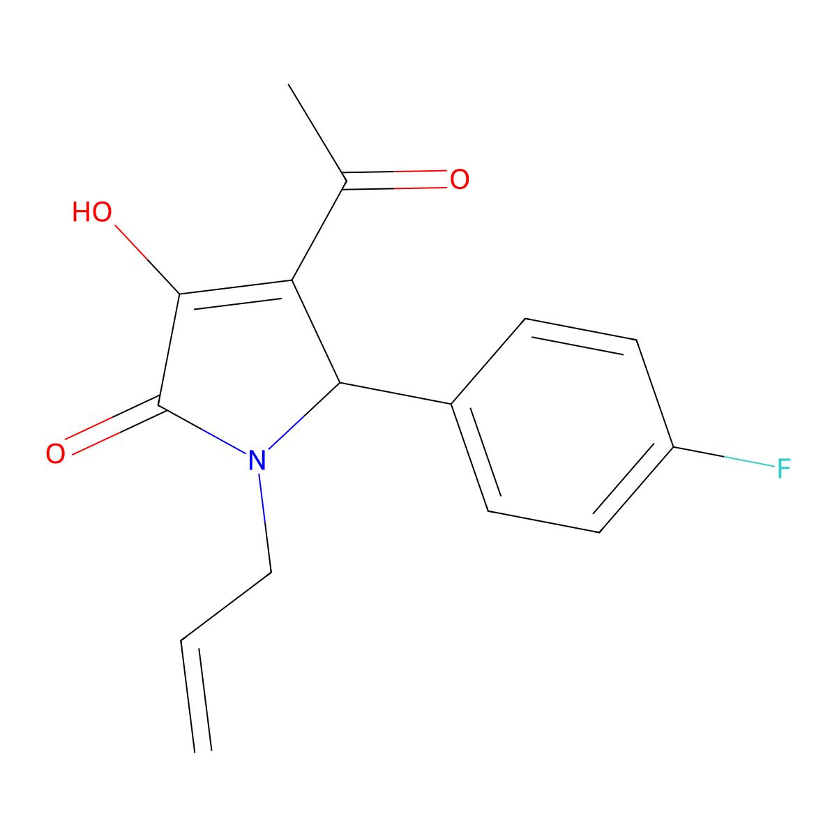 4-acetyl-1-allyl-5-(4-fluorophenyl)-3-hydroxy-1,5-dihydro-2H-pyrrol-2-one molecular structure, CAS 425426-10-4