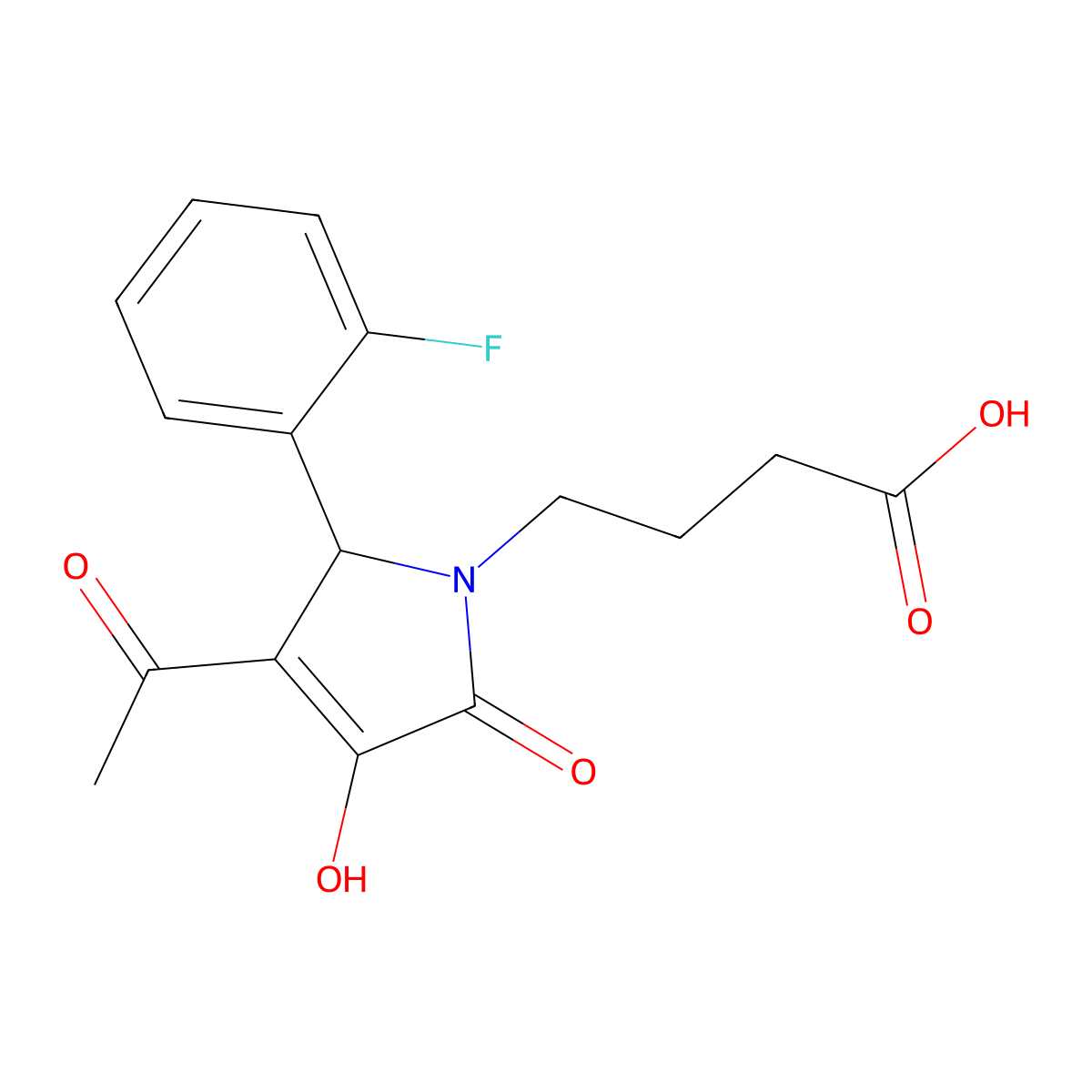 4-[3-acetyl-2-(2-fluorophenyl)-4-hydroxy-5-oxo-2H-pyrrol-1-yl]butanoic Acid molecular structure, CAS 425426-26-2