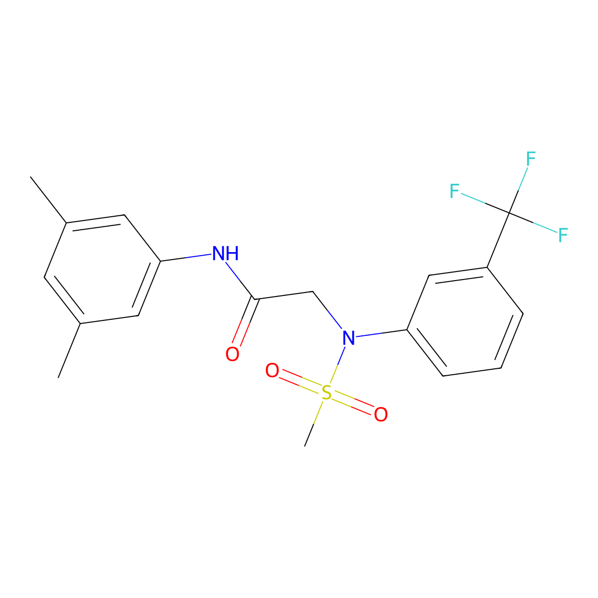 N-(3,5-dimethylphenyl)-2-[N-methylsulfonyl-3-(trifluoromethyl)anilino]acetamide molecular structure, CAS 425426-28-4