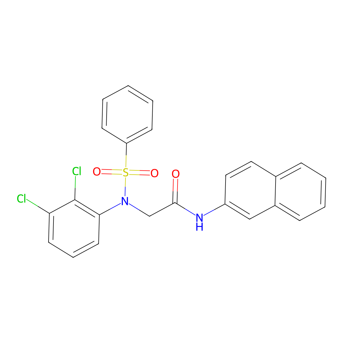 2-[N-(benzenesulfonyl)-2,3-dichloroanilino]-N-naphthalen-2-ylacetamide molecular structure, CAS 425426-43-3