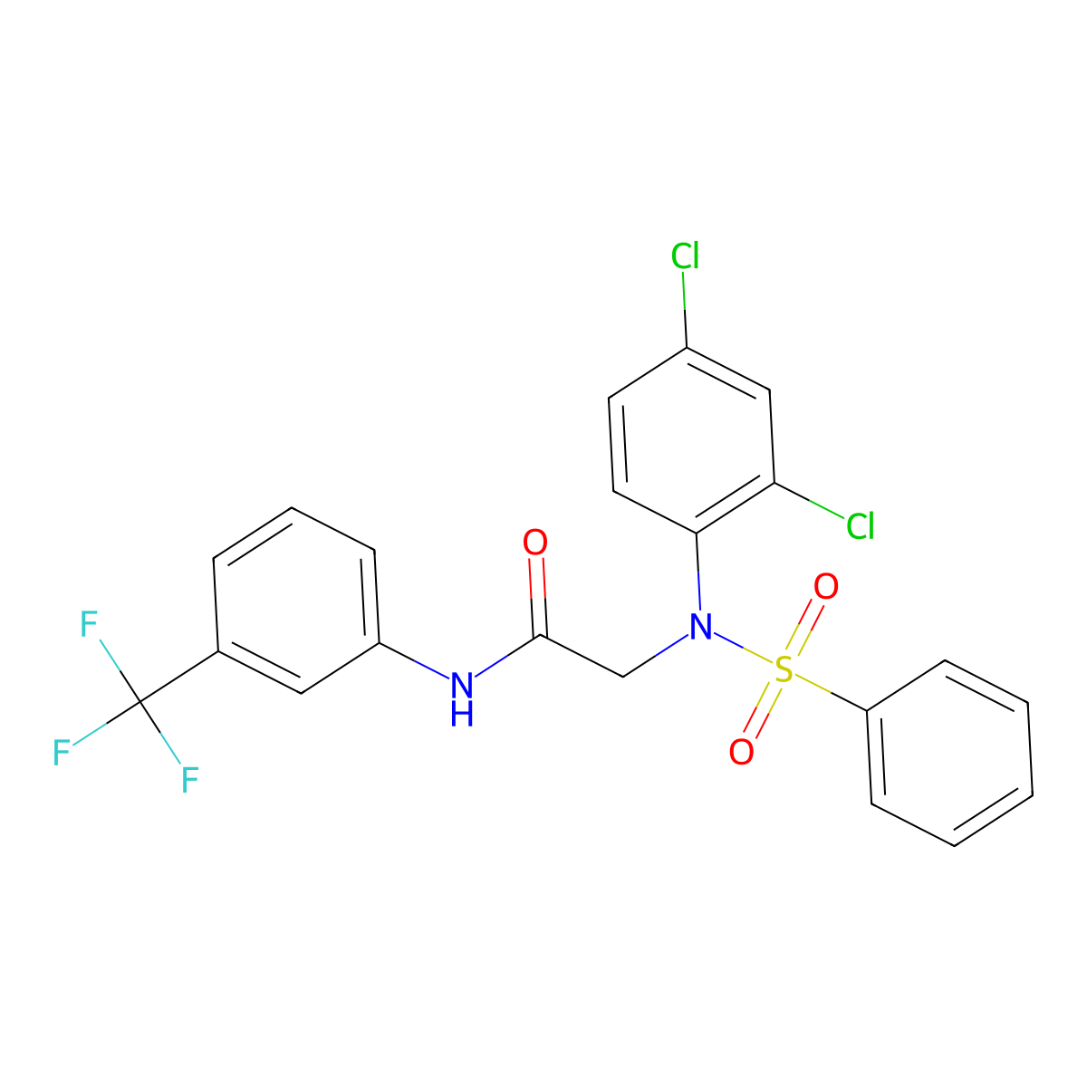 2-[N-(benzenesulfonyl)-2,4-dichloroanilino]-N-[3-(trifluoromethyl)phenyl]acetamide molecular structure, CAS 425427-06-1