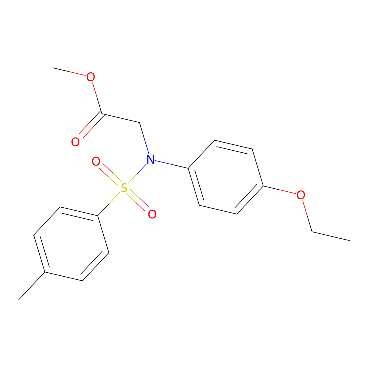 Methyl N-(4-ethoxyphenyl)-N-[(4-methylphenyl)sulfonyl]glycinate molecular structure, CAS 425427-30-1