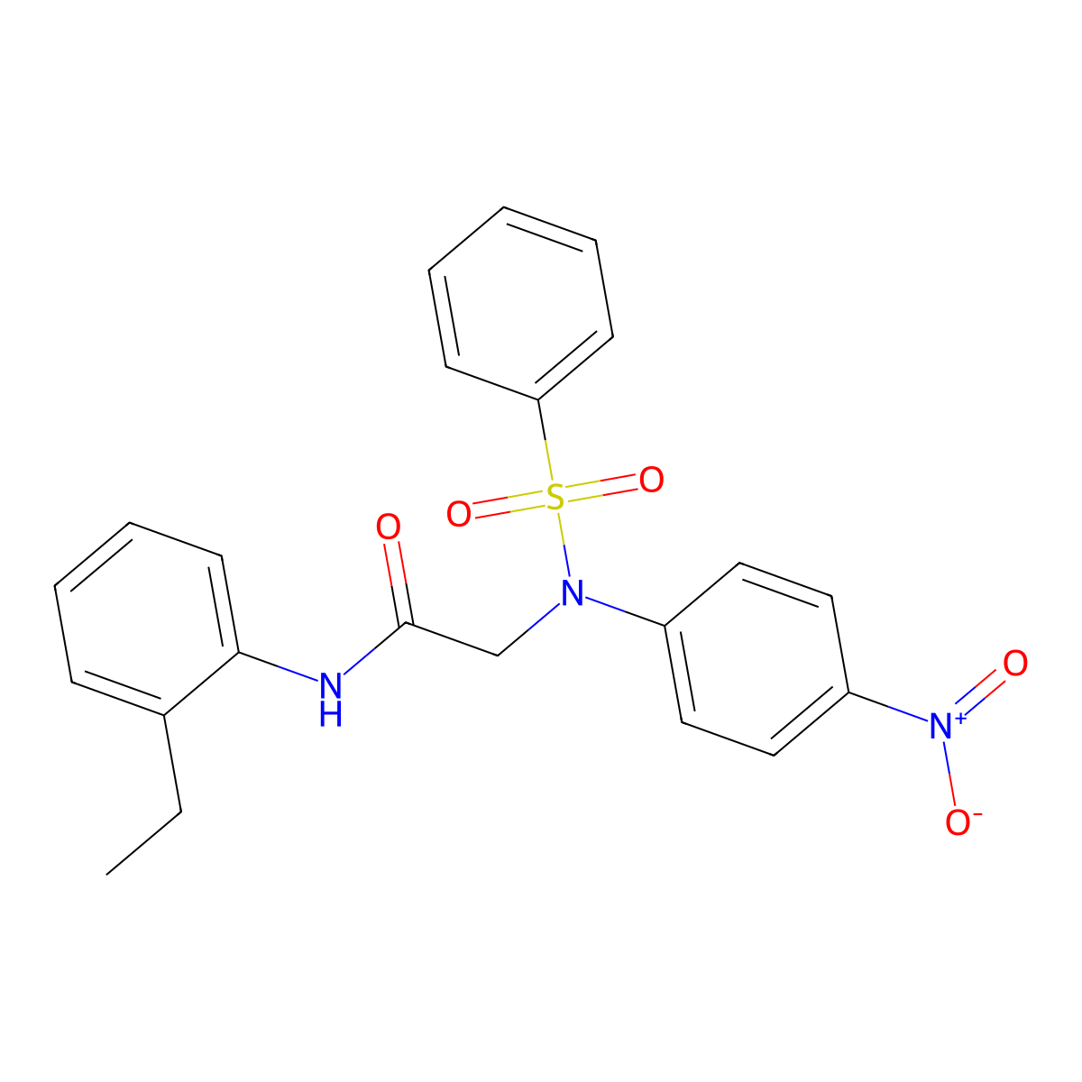 2-[N-(benzenesulfonyl)-4-nitroanilino]-N-(2-ethylphenyl)acetamide molecular structure, CAS 425427-50-5
