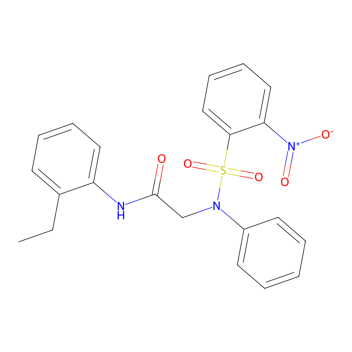 N-(2-ethylphenyl)-2-[({2-nitrophenyl}sulfonyl)anilino]acetamide molecular structure, CAS 425427-56-1