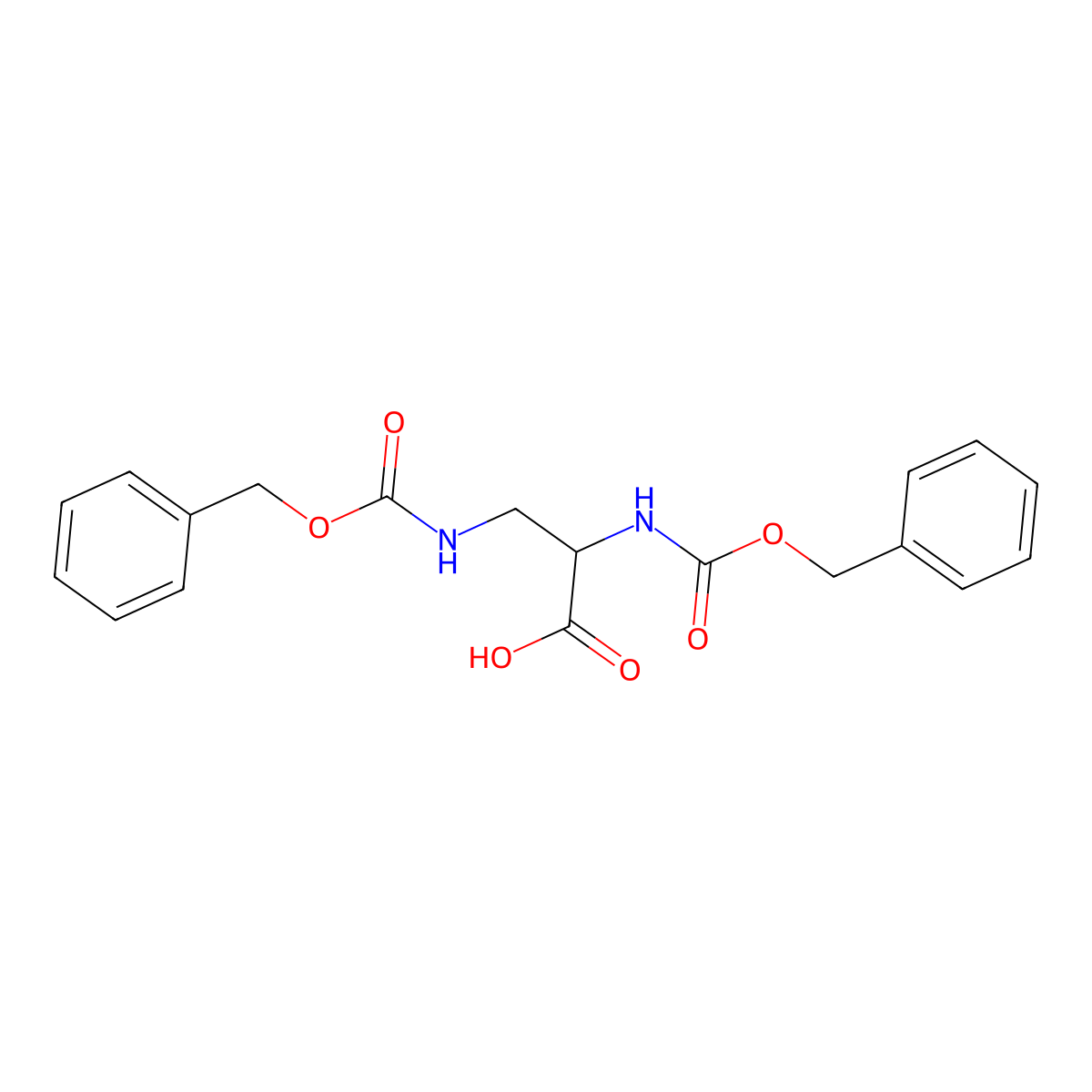 N-Cbz-3-(Cbz-amino)-DL-alanine molecular structure, CAS 42548-08-3