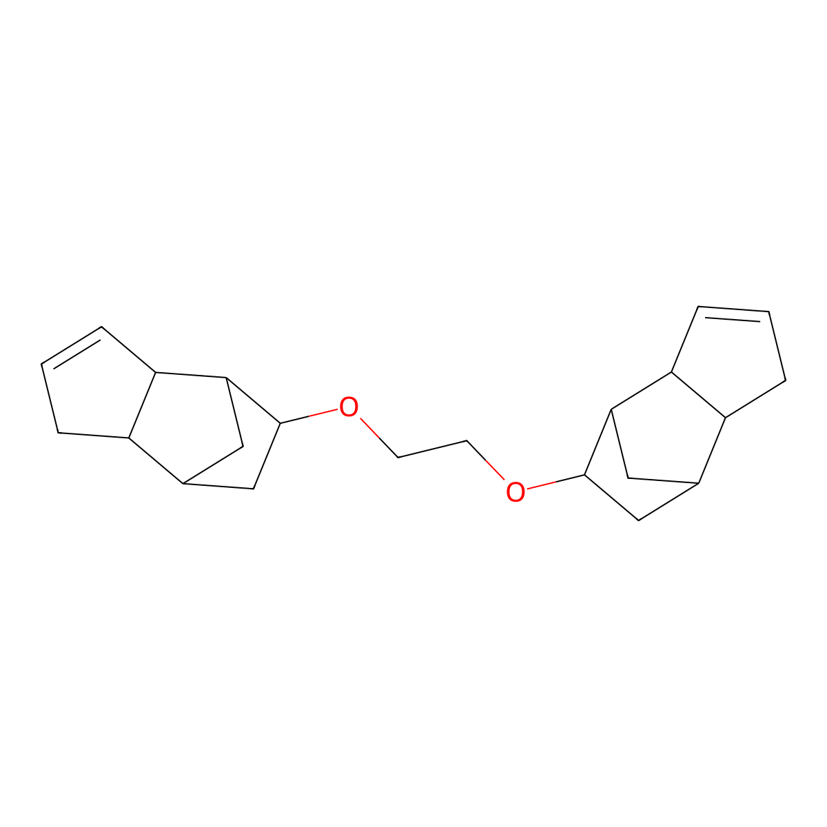 Ethylene glycol 1,2-bis-(dihydrodicyclopentadienyl ether) molecular structure, CAS 4255-22-5