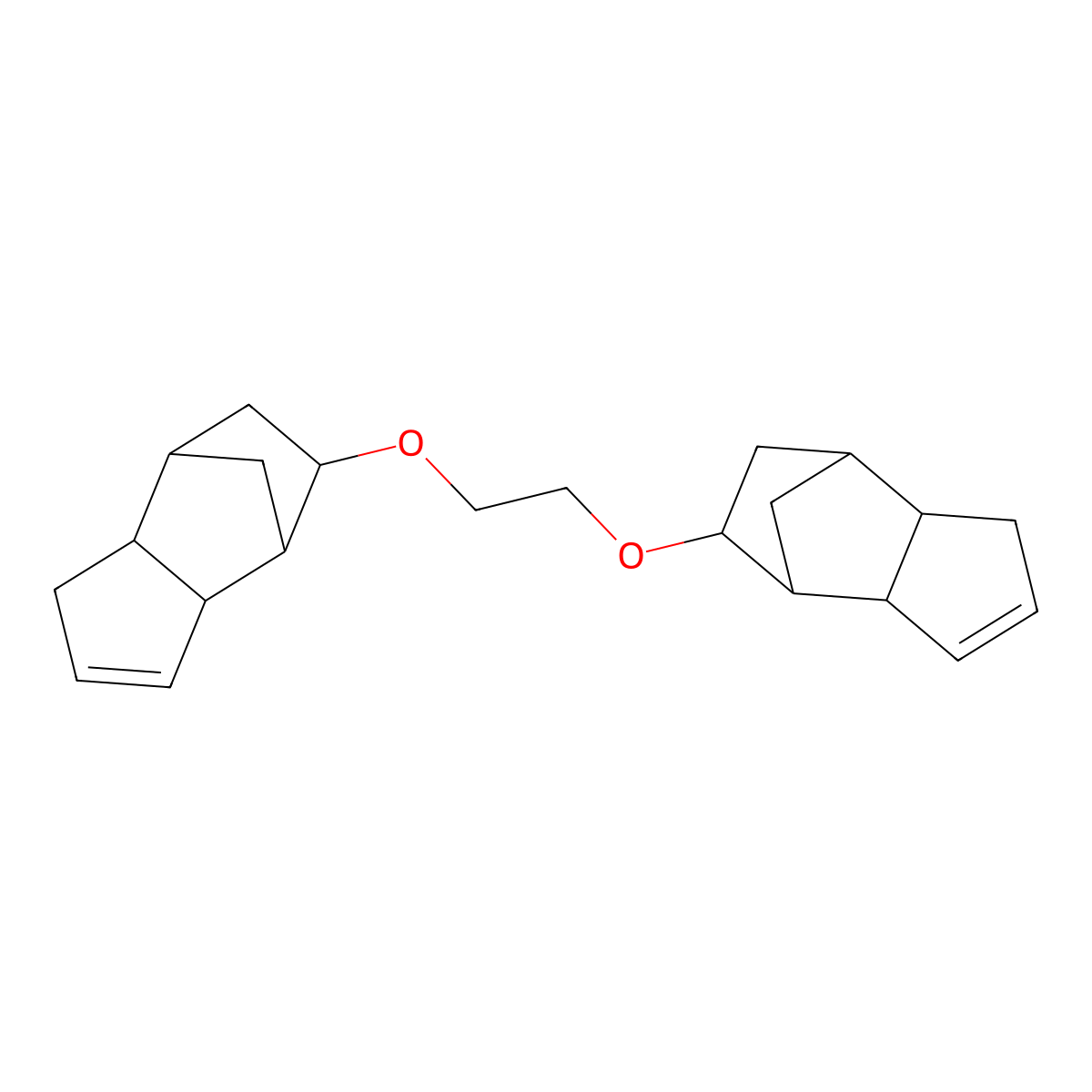 Ethylene glycol 1,2-bis-(dihydrodicyclopentadienyl ether) molecular structure, CAS 4255-22-5