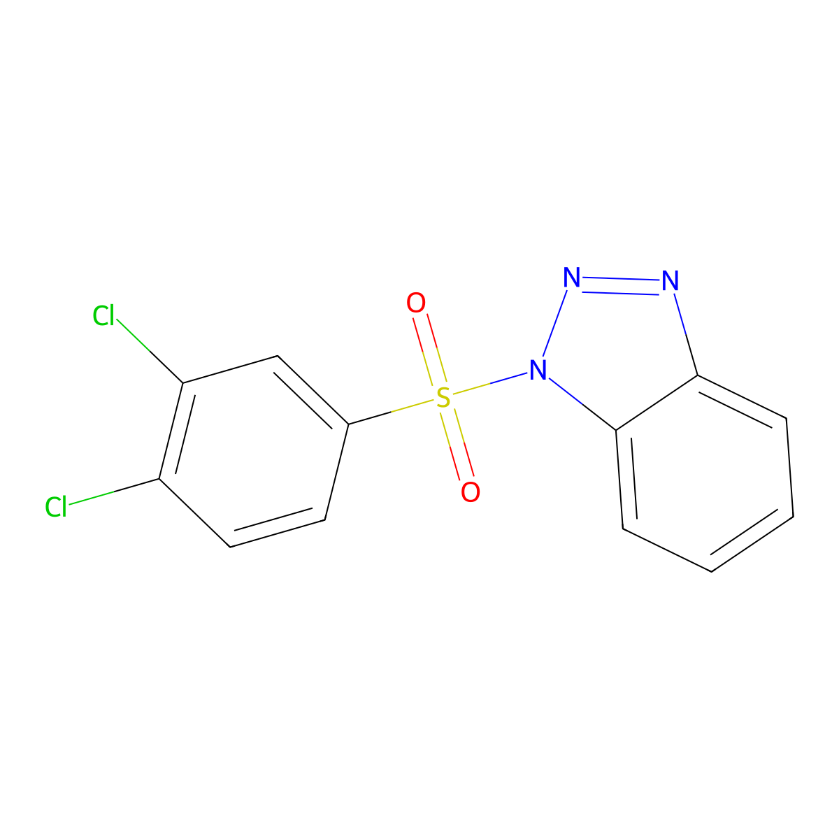1-(3,4-Dichlorophenyl)sulfonylbenzotriazole molecular structure, CAS 4255-95-2