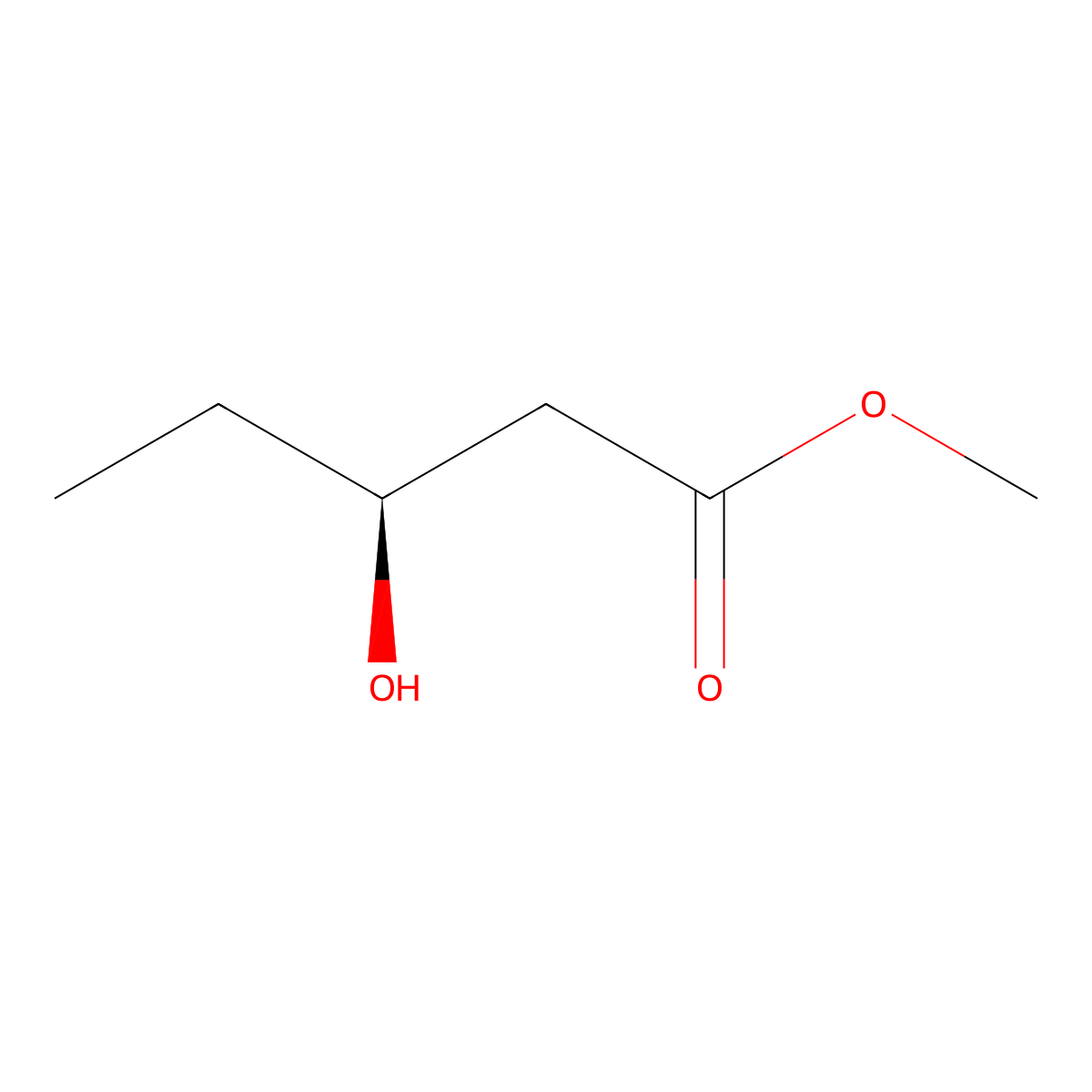 Methyl (S)-3-hydroxypentanoate molecular structure, CAS 42558-50-9