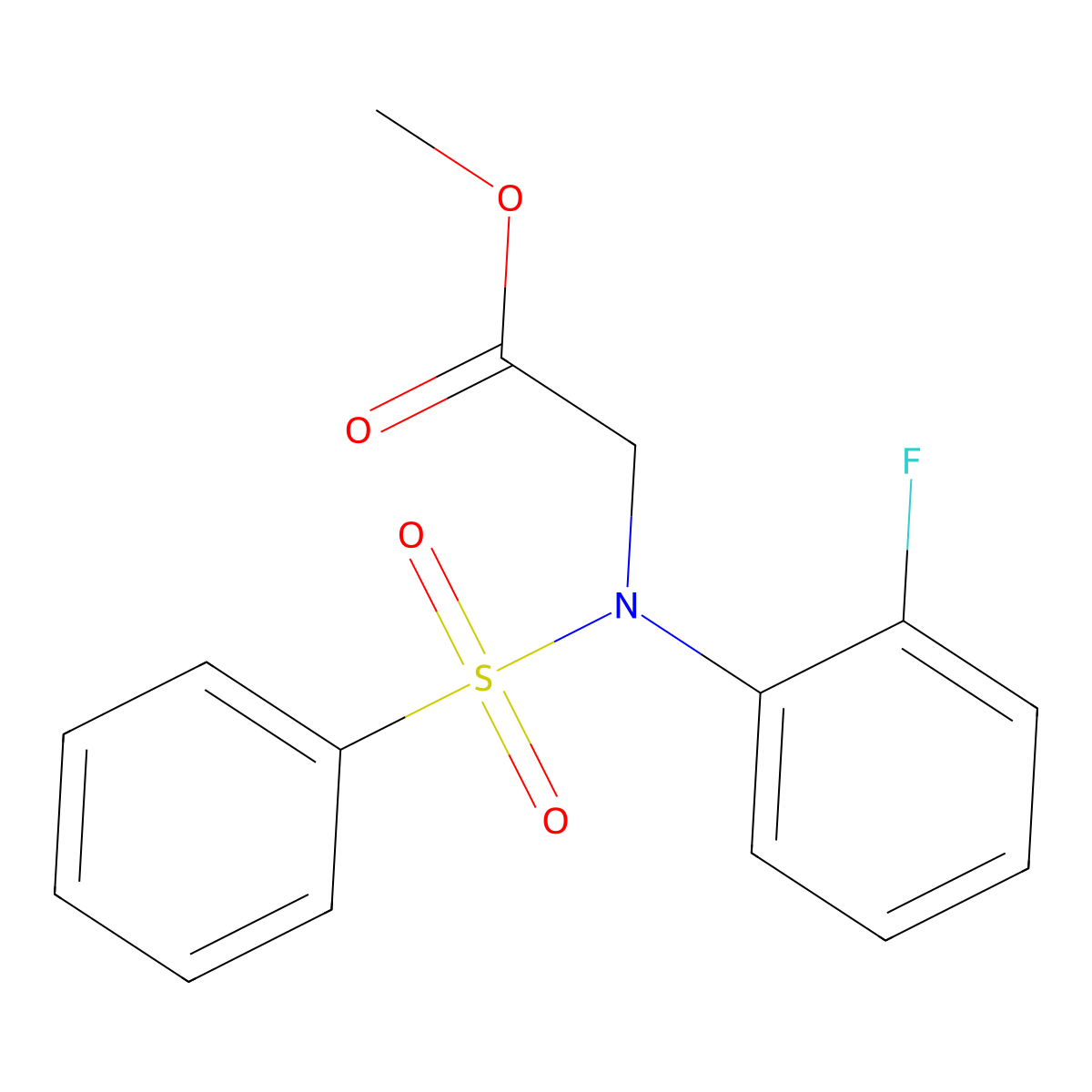 Methyl N-(2-fluorophenyl)-N-(phenylsulfonyl)glycinate molecular structure, CAS 425605-46-5