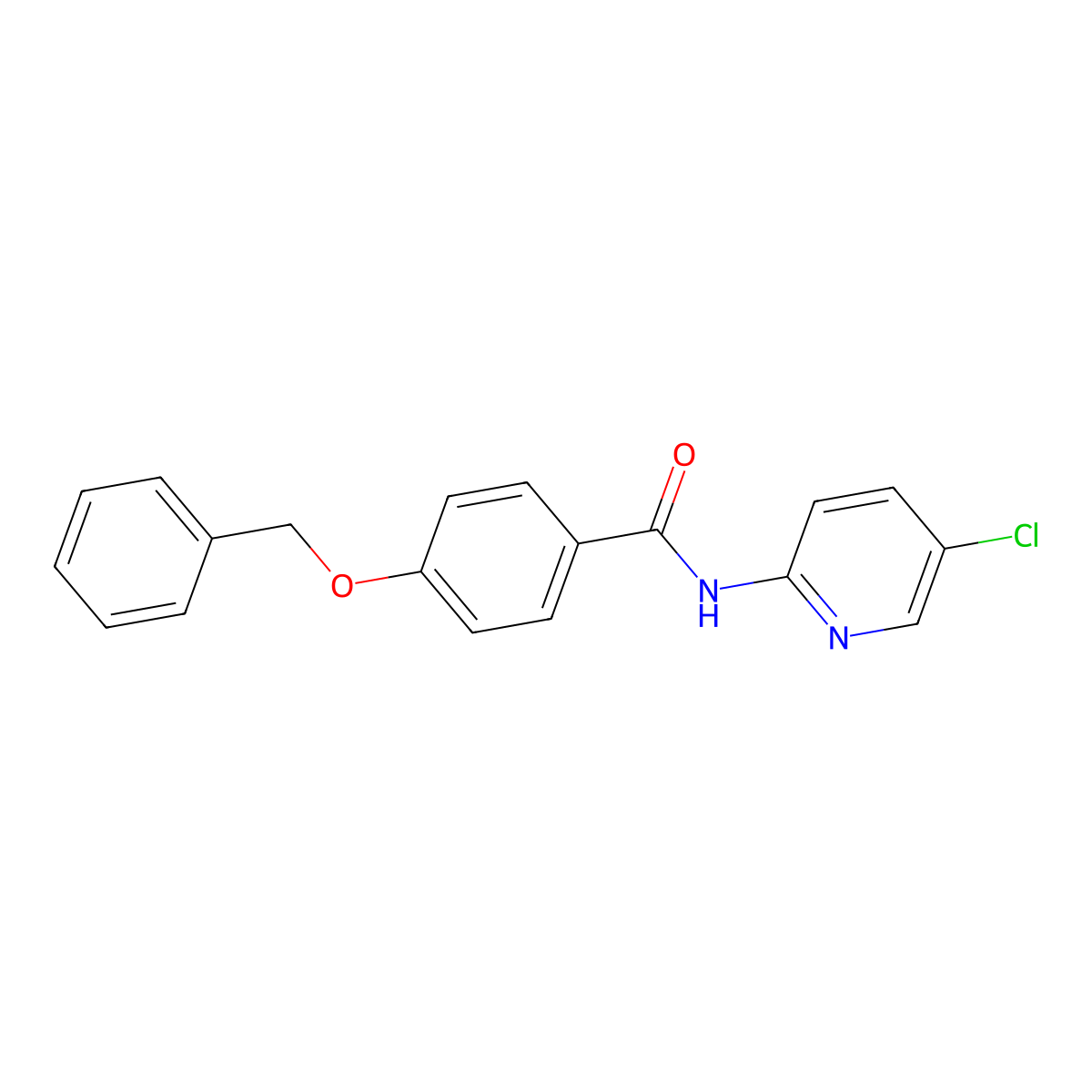 N-(5-chloropyridin-2-yl)-4-phenylmethoxybenzamide molecular structure, CAS 425605-48-7