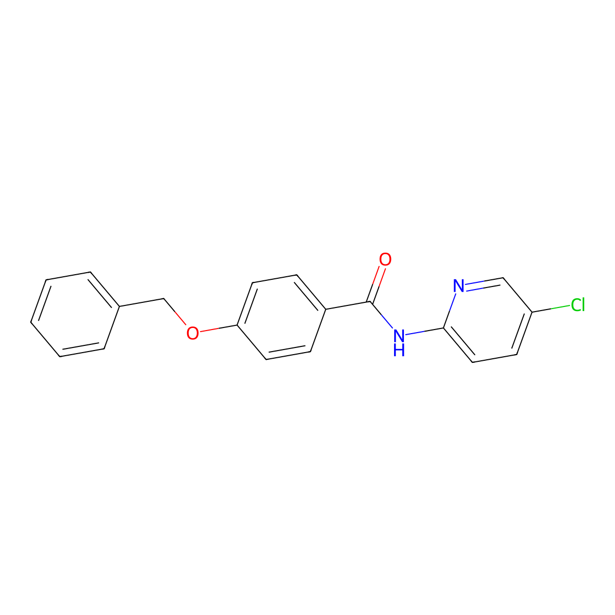 N-(5-chloropyridin-2-yl)-4-phenylmethoxybenzamide molecular structure, CAS 425605-48-7