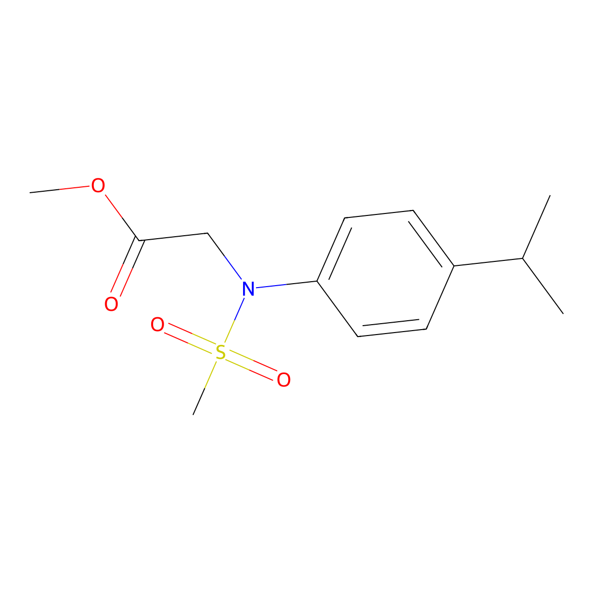 Methyl N-(4-isopropylphenyl)-N-(methylsulfonyl)glycinate molecular structure, CAS 425605-72-7