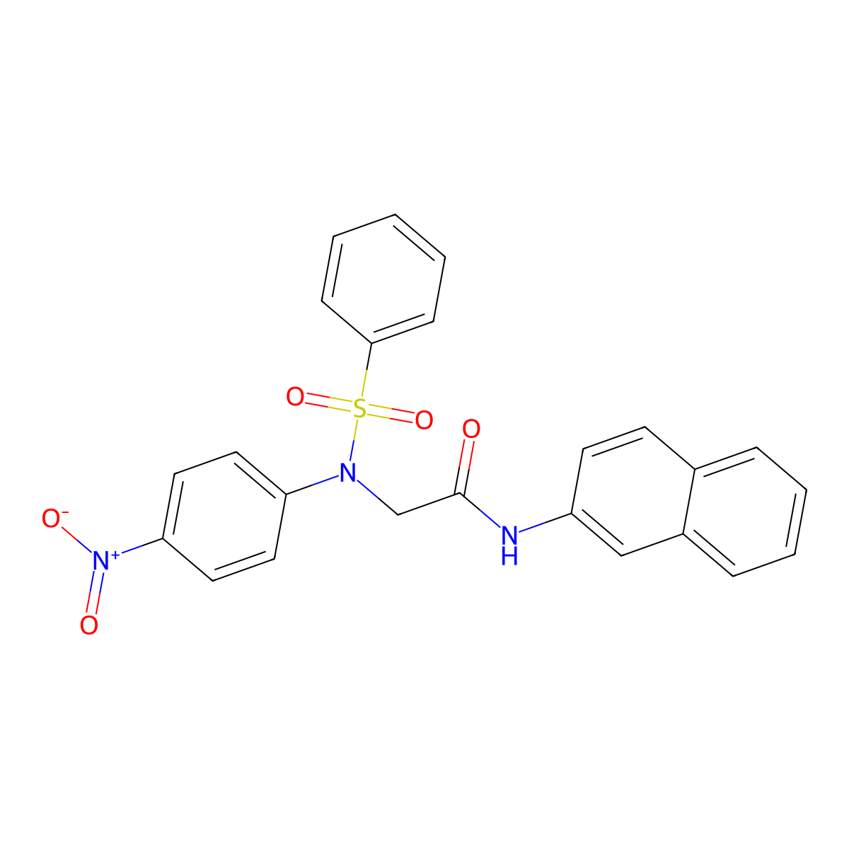 2-[N-(benzenesulfonyl)-4-nitroanilino]-N-naphthalen-2-ylacetamide molecular structure, CAS 425606-05-9
