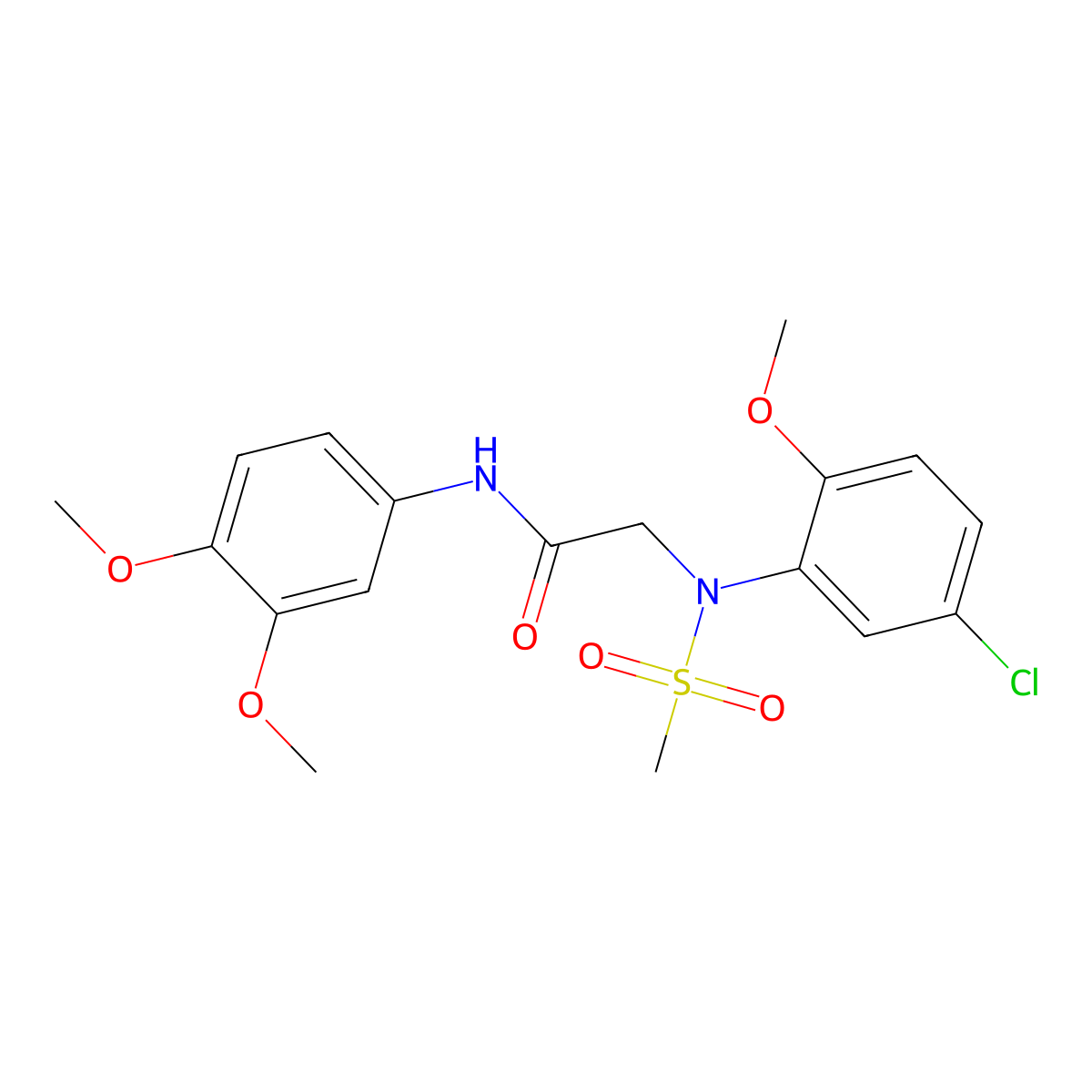 2-(5-chloro-2-methoxy-N-methylsulfonylanilino)-N-(3,4-dimethoxyphenyl)acetamide molecular structure, CAS 425606-19-5