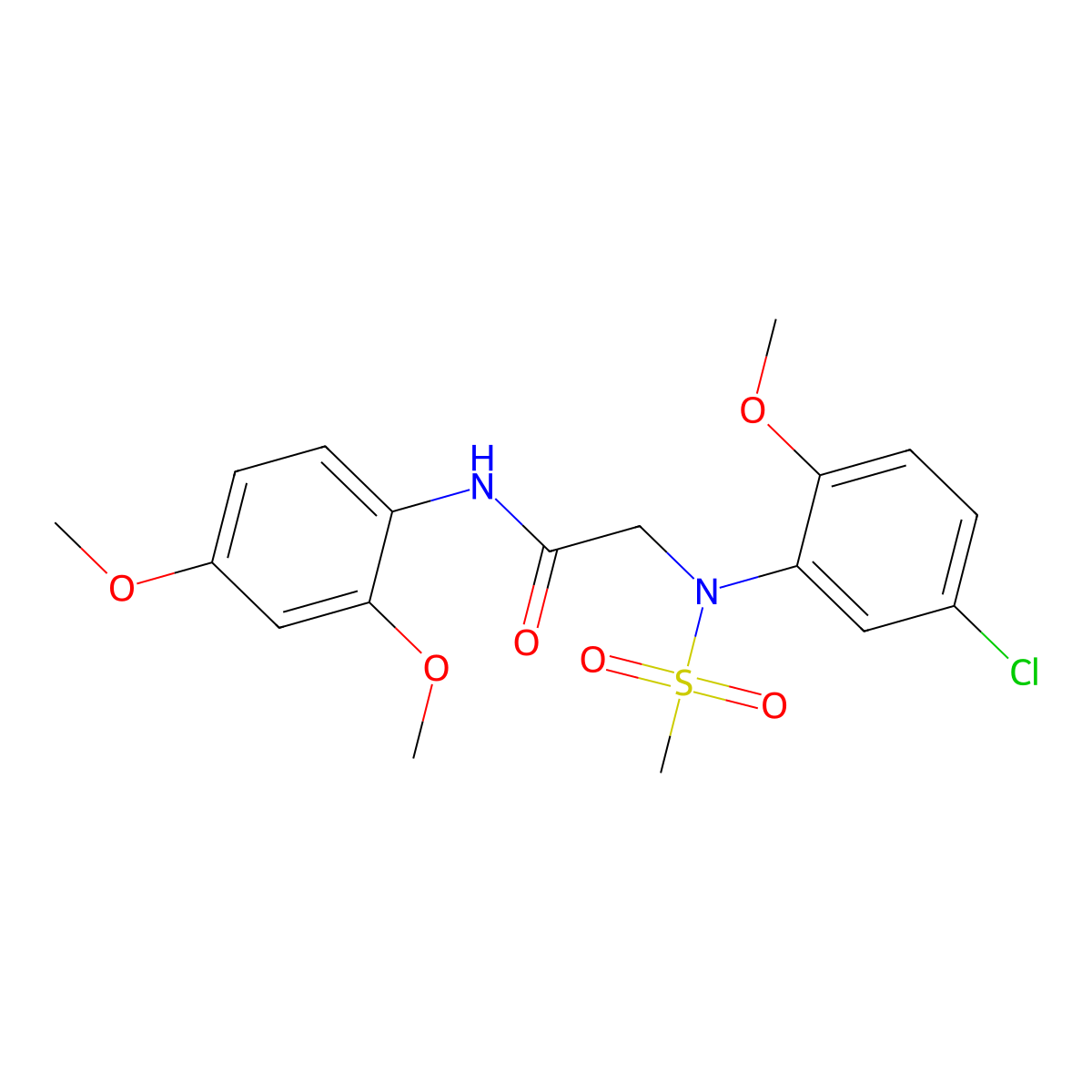 2-(5-chloro-2-methoxy-N-methylsulfonylanilino)-N-(2,4-dimethoxyphenyl)acetamide molecular structure, CAS 425606-30-0