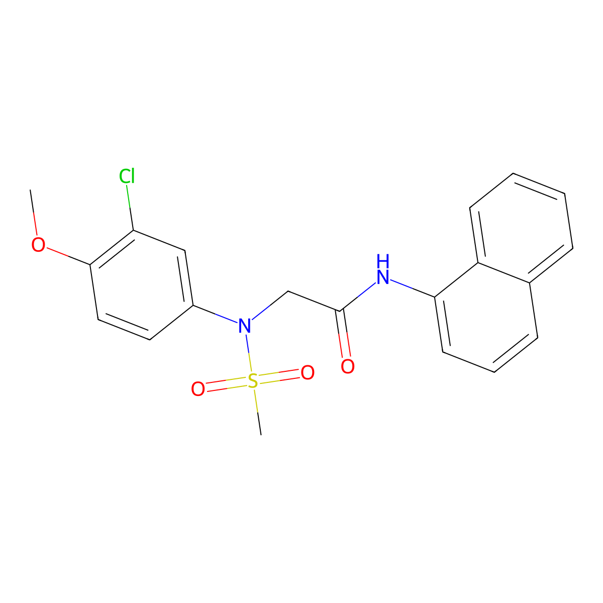 2-(3-chloro-4-methoxy-N-methylsulfonylanilino)-N-naphthalen-1-ylacetamide molecular structure, CAS 425606-81-1