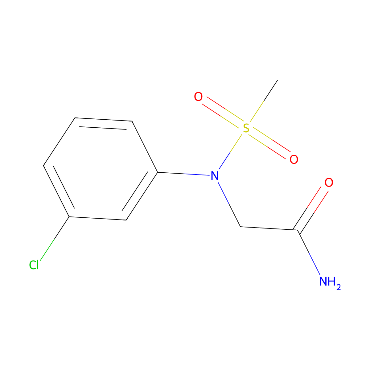 2-(3-chloro-N-methylsulfonylanilino)acetamide molecular structure, CAS 425607-36-9
