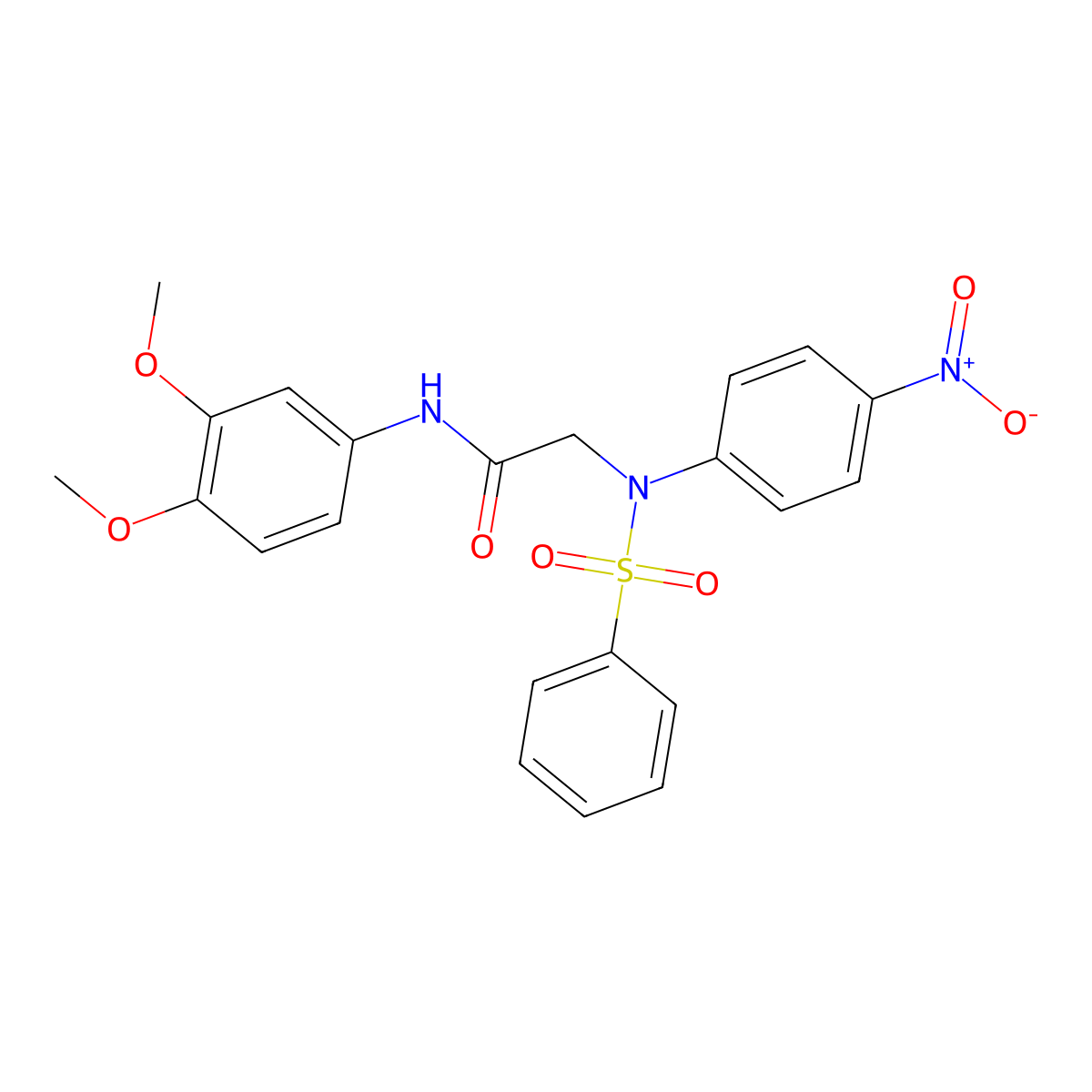 2-[N-(benzenesulfonyl)-4-nitroanilino]-N-(3,4-dimethoxyphenyl)acetamide molecular structure, CAS 425607-45-0