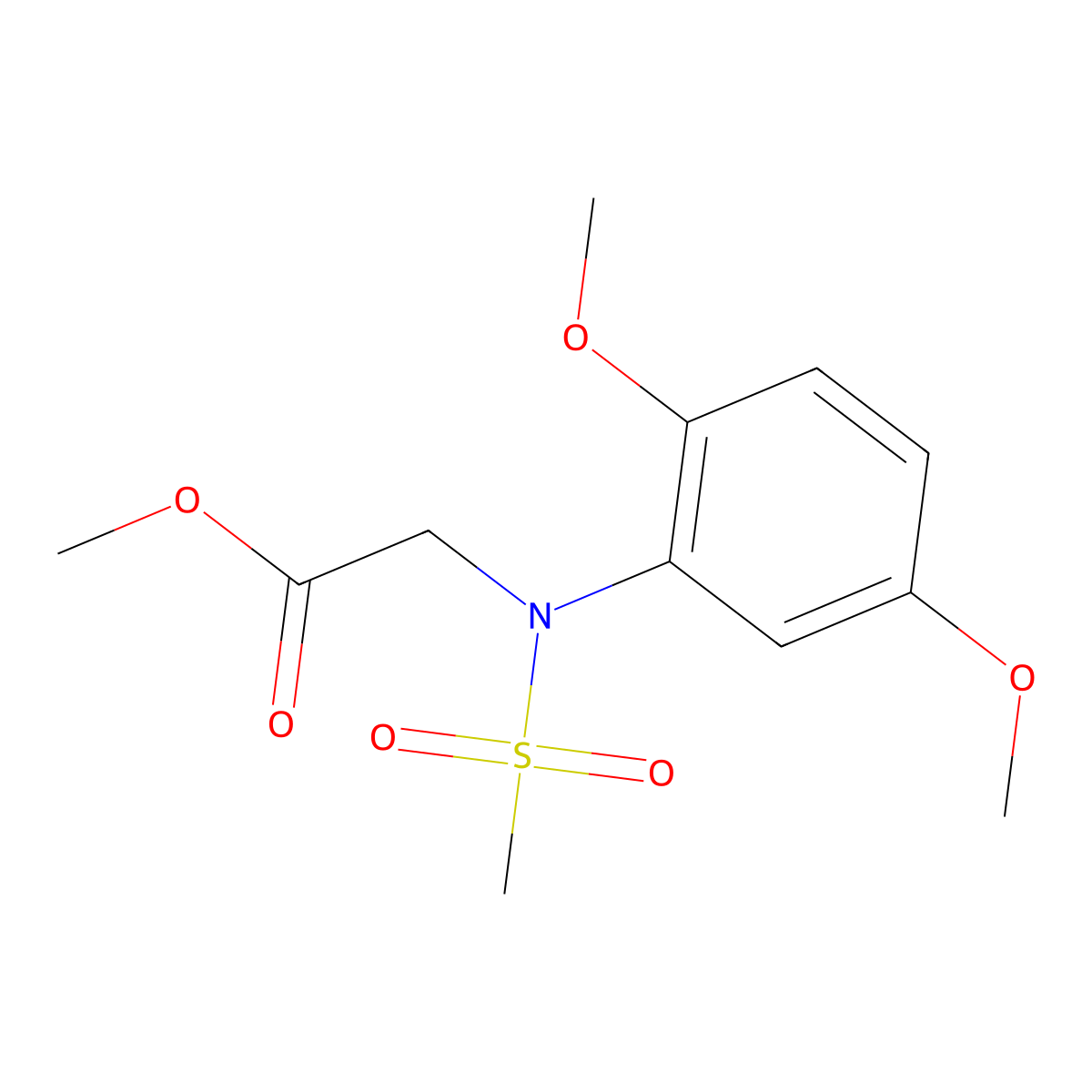 Methyl N-(2,5-dimethoxyphenyl)-N-(methylsulfonyl)glycinate molecular structure, CAS 425607-54-1
