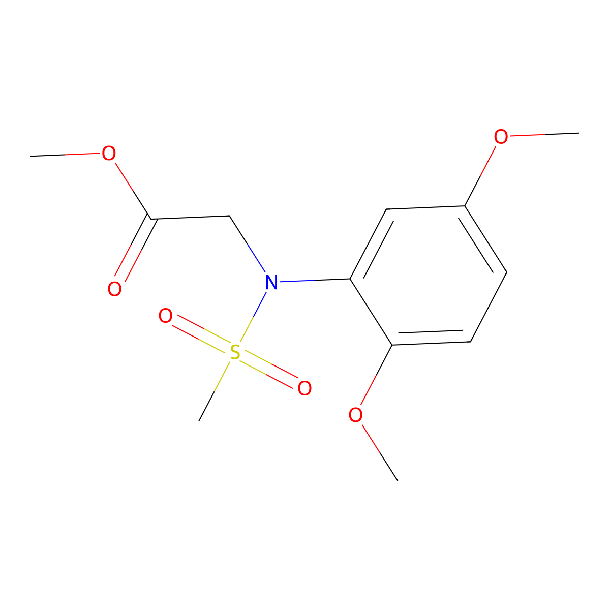 Methyl N-(2,5-dimethoxyphenyl)-N-(methylsulfonyl)glycinate molecular structure, CAS 425607-54-1