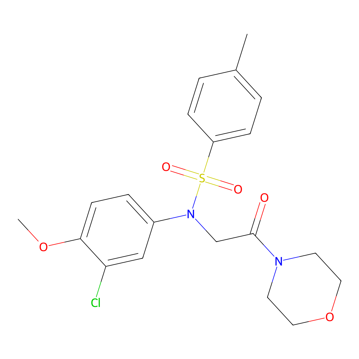 N-(3-chloro-4-methoxyphenyl)-4-methyl-N-(2-morpholin-4-yl-2-oxoethyl)benzenesulfonamide molecular structure, CAS 425607-62-1