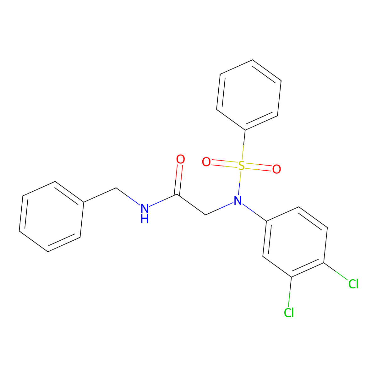 2-[N-(benzenesulfonyl)-3,4-dichloroanilino]-N-benzylacetamide molecular structure, CAS 425607-66-5