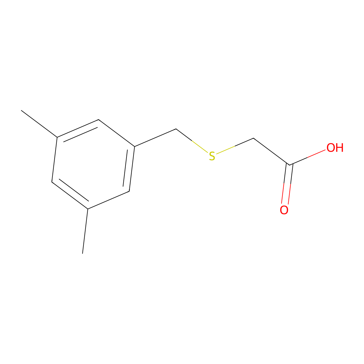 [(3,5-Dimethylbenzyl)thio]acetic acid molecular structure, CAS 425607-97-2