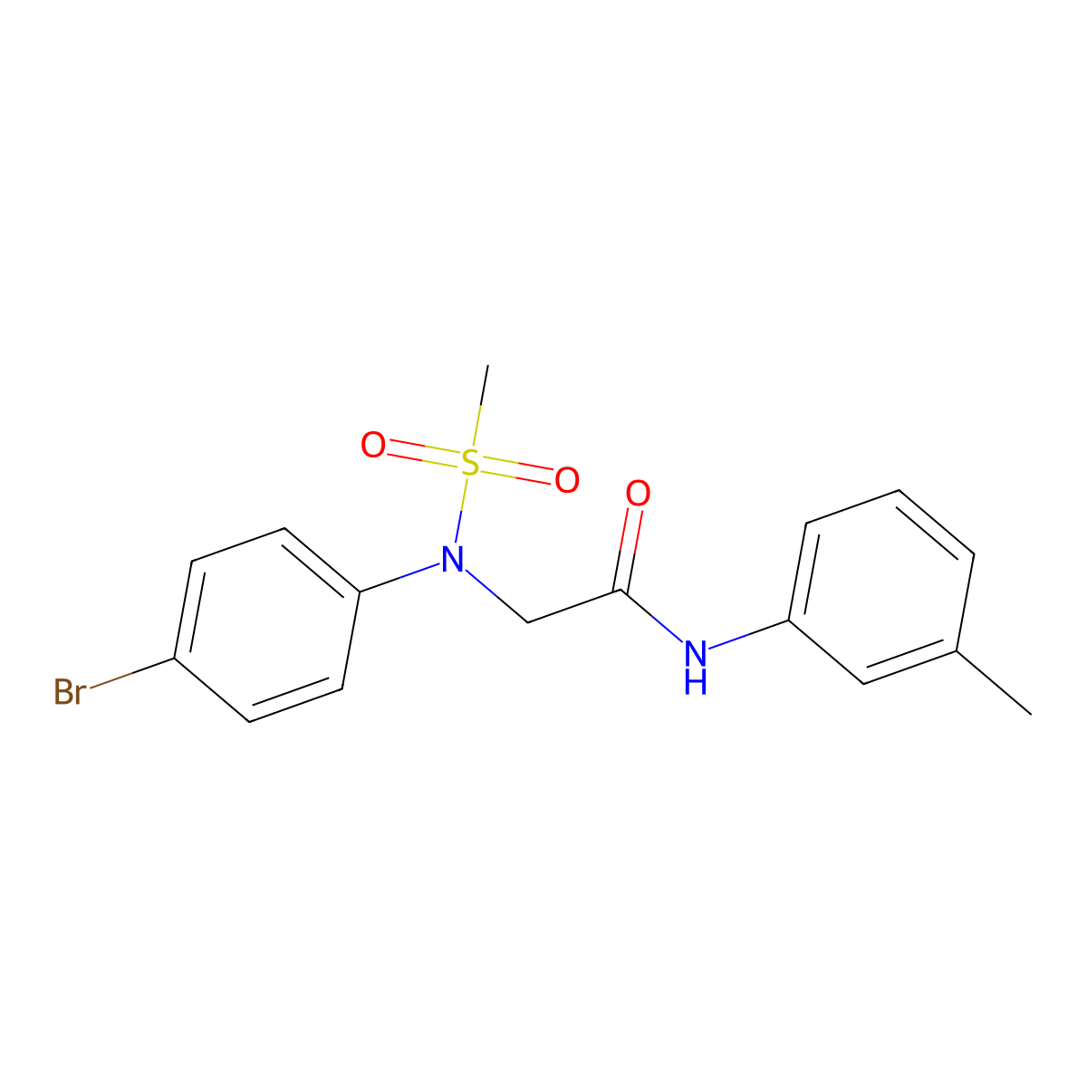 2-[4-bromo(methylsulfonyl)anilino]-N-(3-methylphenyl)acetamide molecular structure, CAS 425608-12-4